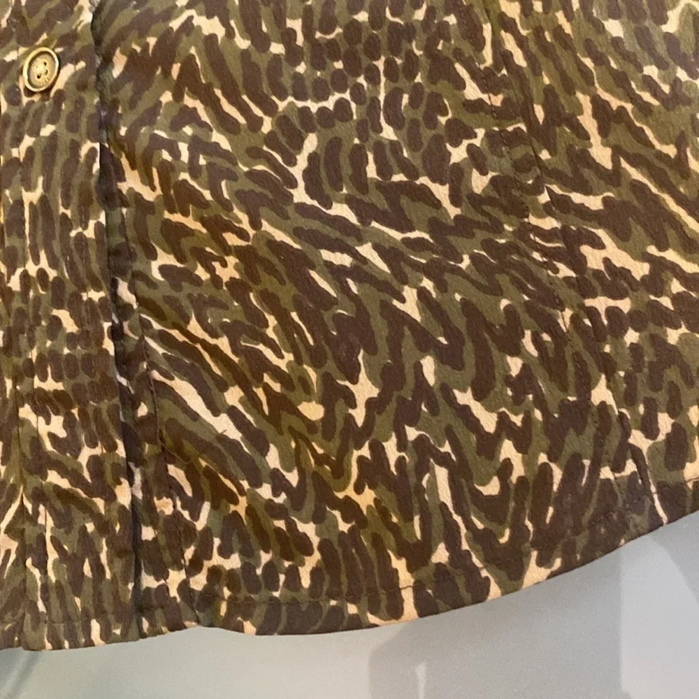 Michael Kors Animal Print Blouse Size 8